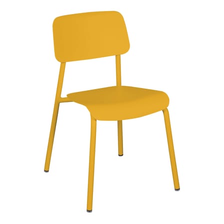 Chaise empilable Studie métal jaune / Aluminium - Fermob