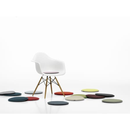 Coussin d'assise Seat Dots tissu marron noir / Ø 38 cm - Réversible - Vitra