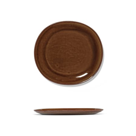 Dessertteller Out of Lines keramik braun / Set von 2 - Ø 21 cm - Serax