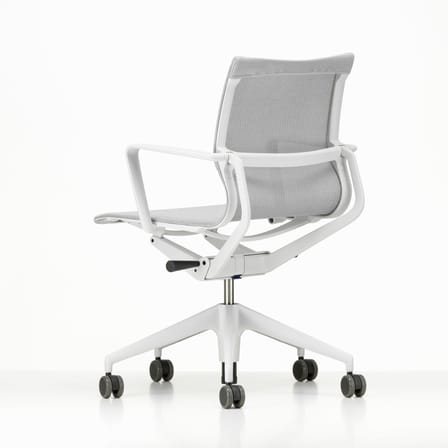 Fauteuil à roulettes Physix tissu gris argent / Tissu résille - Vitra