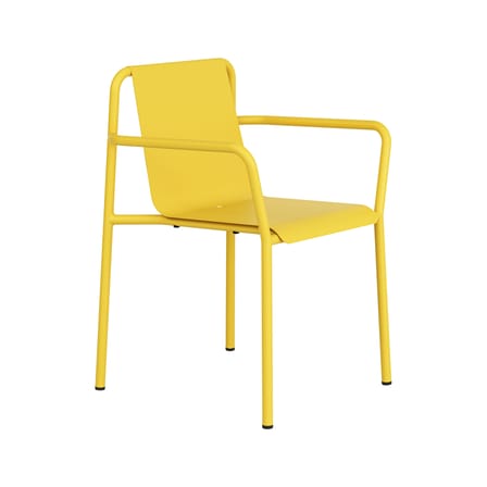 Fauteuil de repas empilable Panorama métal jaune / Avec accoudoirs - TIPTOE