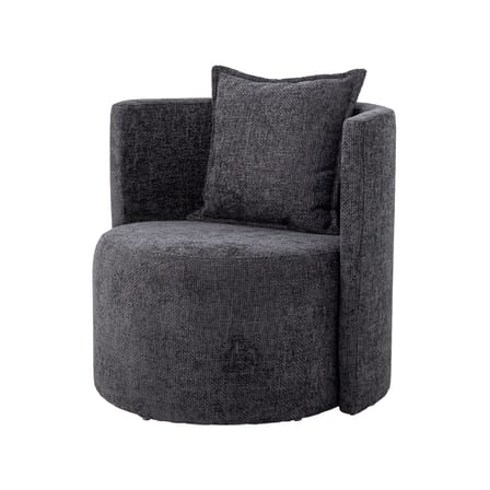 Fauteuil rembourré Morris tissu gris - Bloomingville