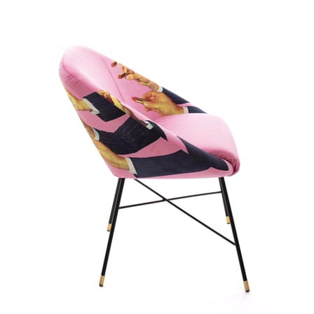 Fauteuil rembourré Toiletpaper tissu rose / Lipsticks - Seletti