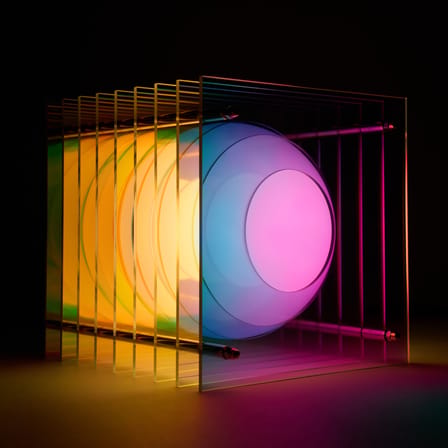 Lampe de table Lop Dreamy Small Square plastique multicolore / Reflets iridescents changeants - BANG