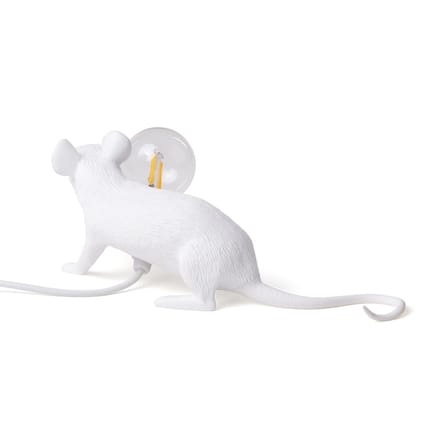 Lampe de table Mouse Lie Down #3/  Souris allongée plastique blanc - Seletti