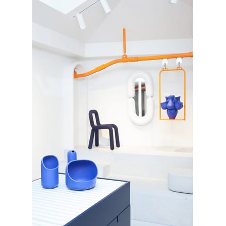 Miroir mural Zodiac Bumper Large céramique blanc /  L 55 x H 110 cm - Jean-Baptiste Fastrez, 2020 - Moustache