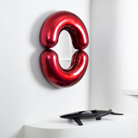 Miroir mural Zodiac Bumper Small céramique rouge / L 55 x H 70 cm - Jean-Baptiste Fastrez, 2020 - Moustache