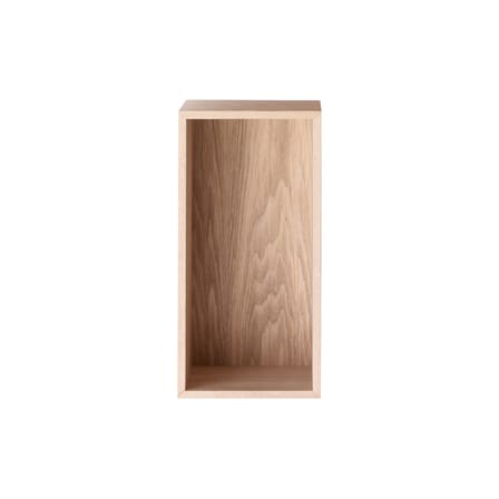Regal Mini Stacked holz natur / Größe S, rechteckig - 33 x 16 cm / mit Rückwand - Muuto
