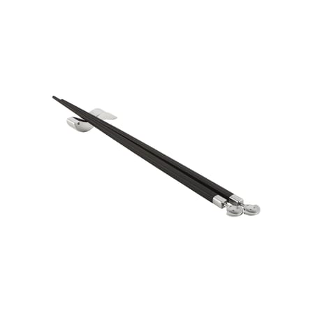 Set de 2 baguettes Anna G. Stick bois noir / Avec support - Alessi