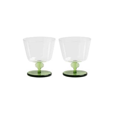 Petal Stemmed glass glass green / Set of 2 - & klevering
