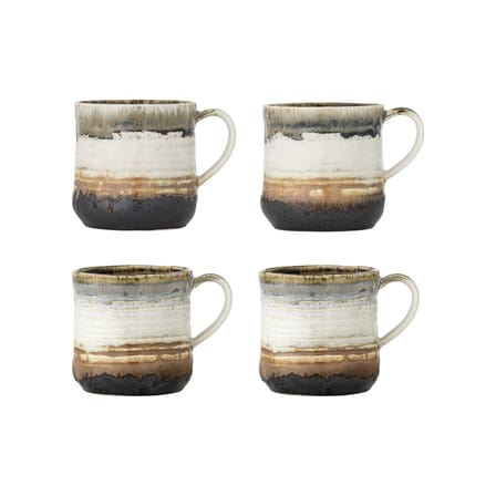 Set de 4 tasses Deana céramique marron / 380 ml - Bloomingville