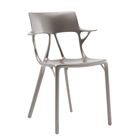 A.I Armchair plastic material grey silver / Designed by artificial intelligence - Kartell