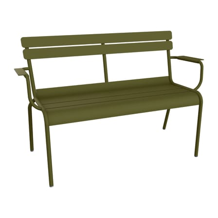 Banc avec dossier Luxembourg métal vert / 2 places - L 131 cm - Fermob