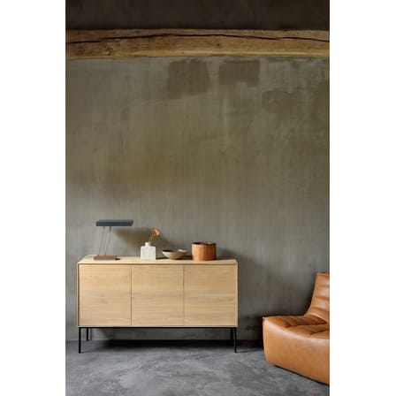 Buffet Whitebird noir bois naturel / Chêne massif - L 150 cm / 3 portes - Ethnicraft