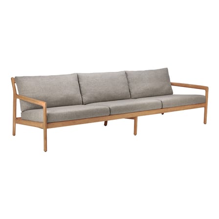 Canapé de jardin 3 places Jack Outdoor tissu bois gris / L 265 cm - Teck - Ethnicraft