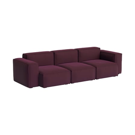 Canapé droit Mags Soft Low Armrest n°1 bordeaux / 3 places - L 278.5 cm - Hay