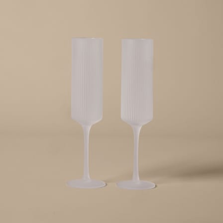 Ripple Champagne glass glass white / Set of 2 - Ferm Living