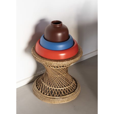 Coupe Omar 01 céramique bleu / Small - Ø 23,5 x H 9,5 cm / Fait main - raawii