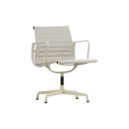 Fauteuil pivotant Aluminium Chair EA108 cuir beige / Eames (1958) - Vitra