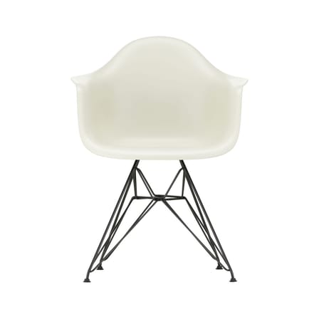 Fauteuil RE DAR - Eames Plastic Armchair plastique gris / (1950) - Pieds noirs / Recyclé - Vitra
