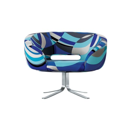 Fauteuil pivotant Rive droite tissu bleu / Patrcik Norguet, 2001 - Velours by Pucci - Cappellini