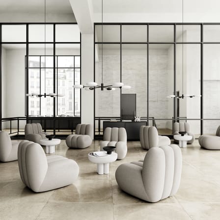 Fauteuil rembourré Toe tissu beige - 101 COPENHAGEN
