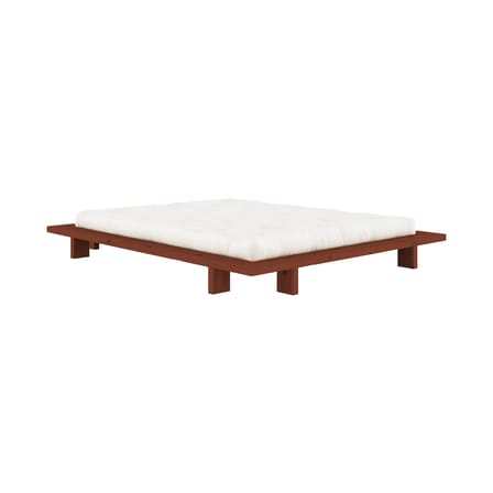 Lit double Japan bois rouge / Pour matelas 160 x 200 cm - KARUP