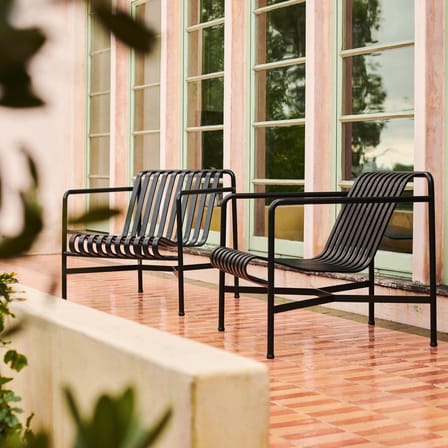 Palissade Low armchair metal grey black Low backrest - R & E Bouroullec - Hay