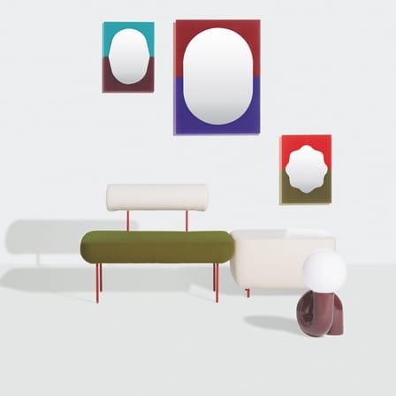 Miroir mural Wander verre multicolore / Petit - L 40 x H 55 cm - Petite Friture