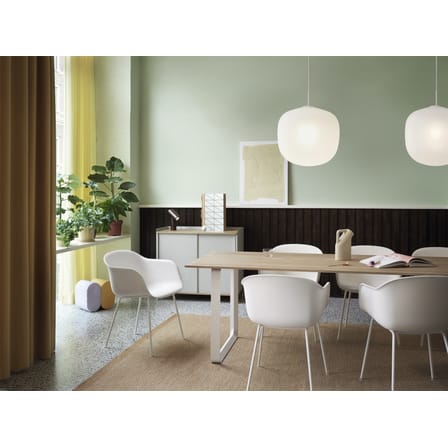 Pendelleuchte Rime glas weiß / Ø 45  - Mundgeblasenes Glas - Muuto