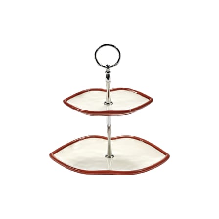 Serviteur Les Objets Mouleversants céramique rouge / 2 plateaux - Serax