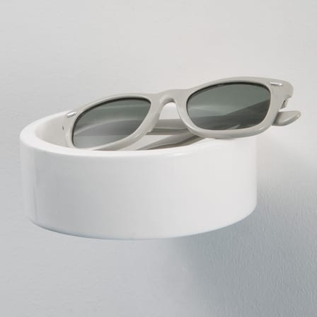Bénitier Ø 14 cm Shelf ceramic white / Wall-mounted Trinket bowl - Moustache