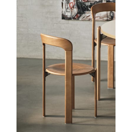 Stapelbarer Stuhl Rey holz natur / By Bruno Rey x Dietiker, 1971 - Holz - Hay