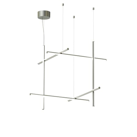 Suspension Coordinates S3 gris argent métal LED / L 78 x H 78 cm - Flos