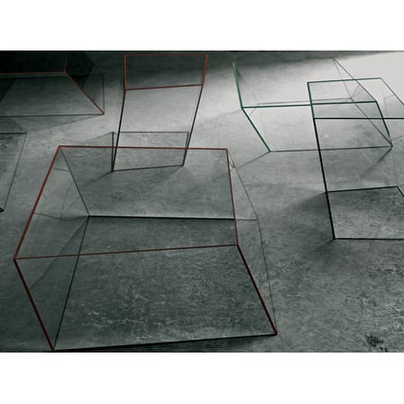 Table basse Wireframe verre noir transparent / 75 x 87 cm - Piero Lissoni, 2011 - Glas Italia