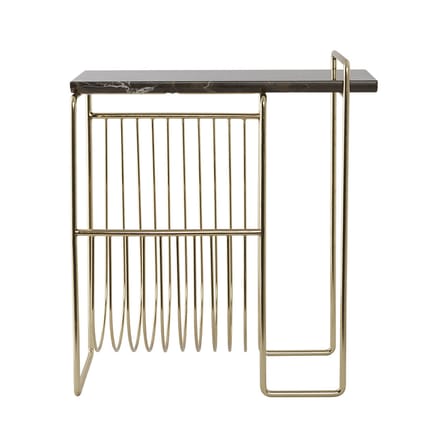 Table d'appoint Sino marbre marron or / Porte revues - Marbre / 45 x 21 x H 51 cm - AYTM