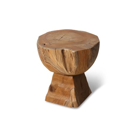 Tabouret Arched bois naturel / Ø 42 x H 43 cm - HK LIVING