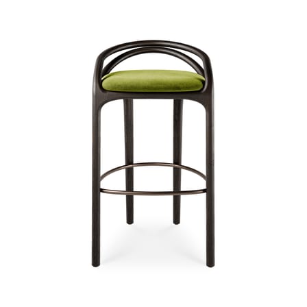 Tabouret haut Aleta INDOOR tissu vert / H 78,5 cm - MORPHO