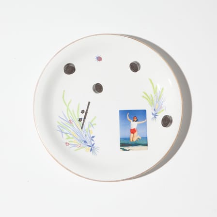 Teller 04,91_Tableware keramik bunt / Gym Tonic - Meliert und siebbedruckt / Einzelstück - MARION MAILAENDER