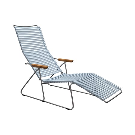 Transat inclinable Click Sunlounger plastique bleu / 7 positions - Houe