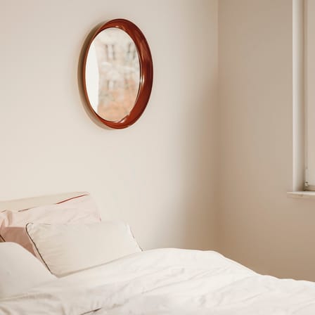 Allo Wall mirror metal red / Ø 58 cm - NOO.MA