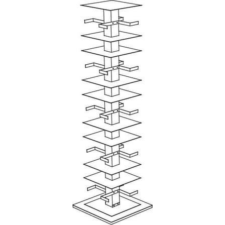 Bibliothèque rotative Ptolomeo métal blanc H 197 cm / 4 faces - Livrest horizontal & vertical - Opinion Ciatti