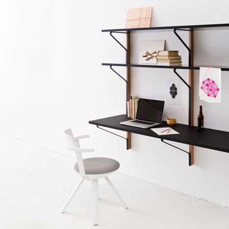 Bureau mural Kaari bois noir / L 200 x H 142 x P 55/35 cm - Bouroullec, 2015 - ARTEK