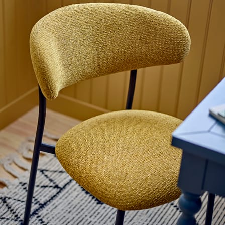 Chaise rembourrée Manal tissu jaune - Bloomingville