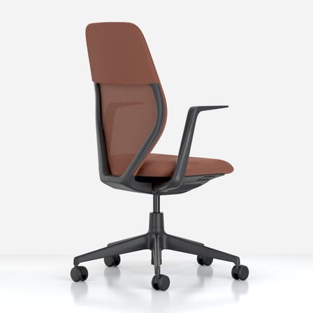 Fauteuil à roulettes ACX Mesh tissu orange / Dossier résille - Vitra
