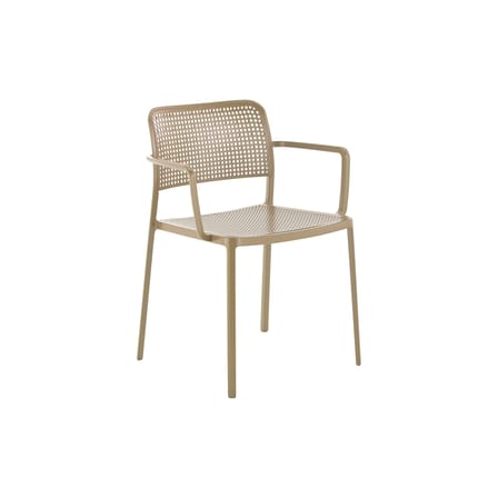 Fauteuil de repas empilable Audrey plastique beige - Kartell