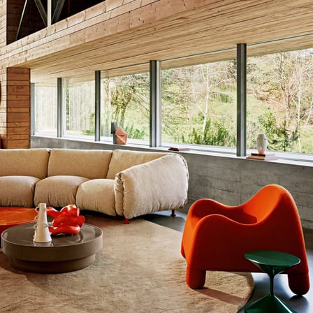 Fauteuil rembourré Gomma tissu orange / De Pas, D'Urbino, Lomazzi, 1970 - Zanotta
