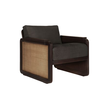 Fauteuil rembourré Panel / Teck & rotin - Ethnicraft