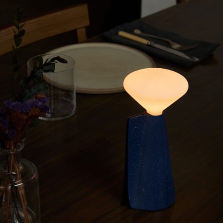 Lampada senza fili ricaricabile Mantle metallo blu / Ø 8 x H 18 cm - TALA