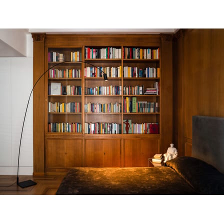 Lampadaire Fox métal noir / LED - H 225 cm / Pivotant & orientable - Nemo